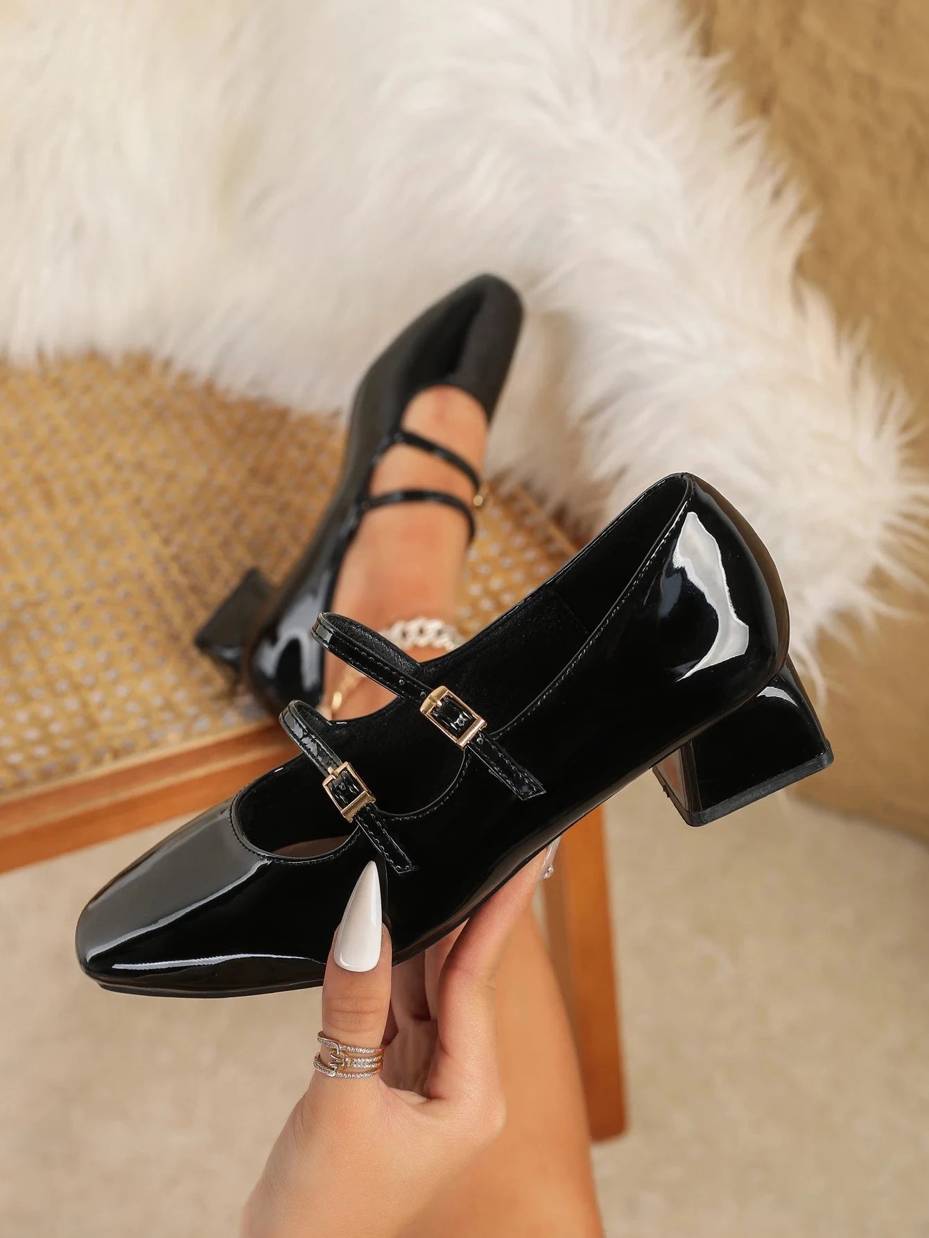 Mary Jane Leather High Heels Ohberri