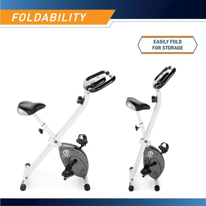 Foldable Upright Exercise Bike with Adjustable Ohberri