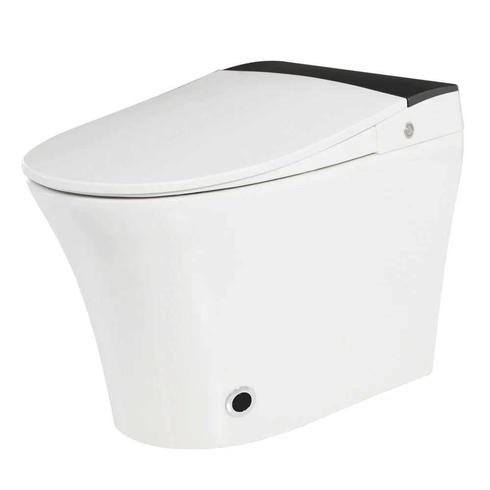 Smart Toilet with Foot Sensor Auto Flush Soft Close Heated Seat Night Light Ohberri