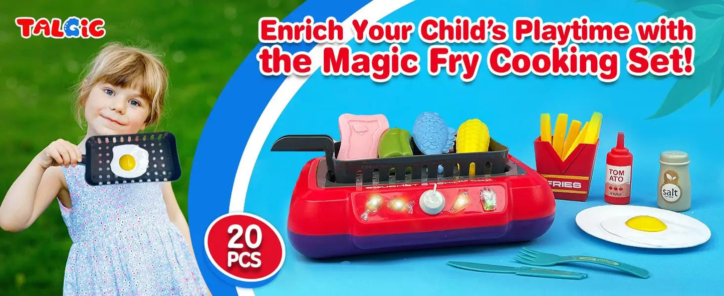 Color Changing Kids Food Fryer Pretend Play Set - Ohberri
