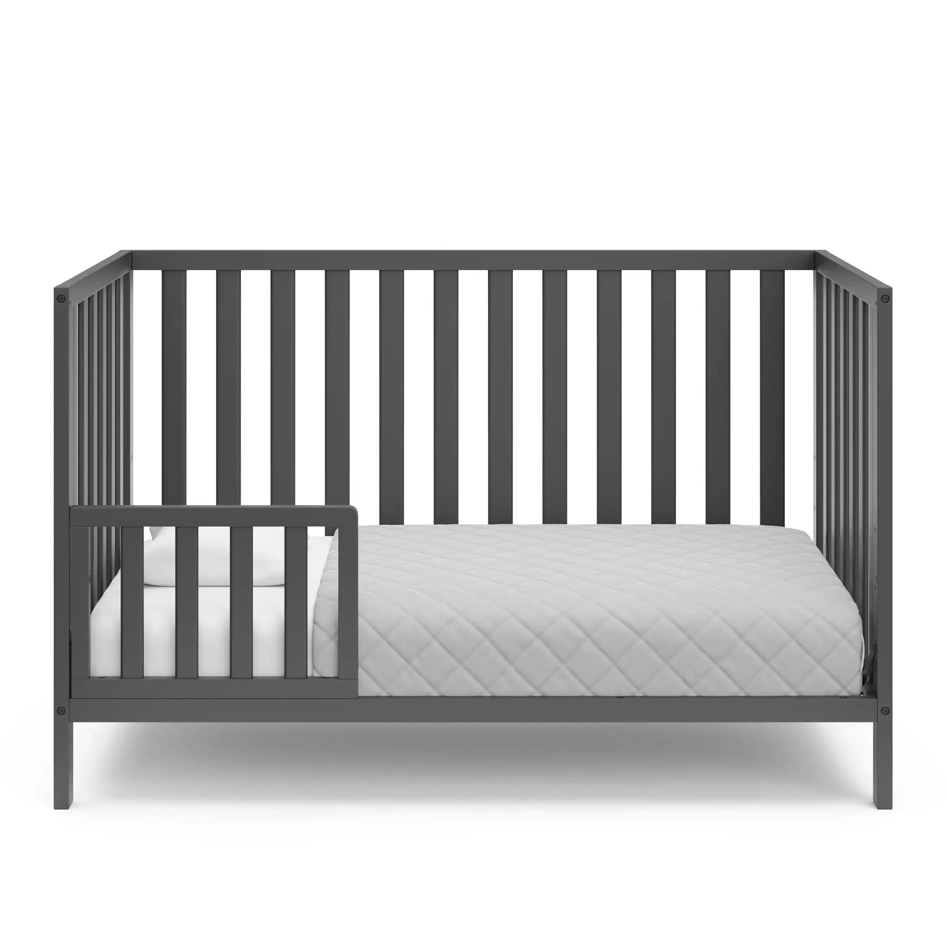 Sunset 4-in-1 Convertible Baby Crib, Gray - Ohberri