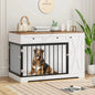 Wooden Dog Crate Furniture, Double Door Pet Kennel with 2 Drawers & Storage Cabinet Ohberri