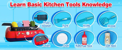 Color Changing Kids Food Fryer Pretend Play Set - Ohberri