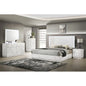 Modern 5-Piece Bedroom Set with Lacquer Finish, Geometric Accents, and LED Lighting - Ohberri