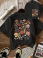 Women's Crew Neck Vintage Printed Casual T-Shirt Ohberri