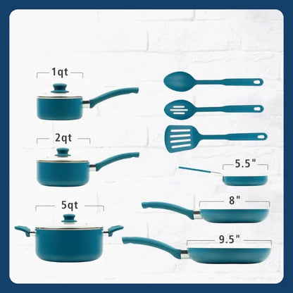 Ceramic aluminum 12-piece non-stick cookware set Ohberri