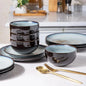 Ceramic Dinnerware Sets for 4,Stoneware Coupe Plates and Bowls Sets,Highly Chip and Crack Resistant Ohberri