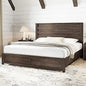 Farmhouse King Size Bed Frame with 49" Fluted Headboard, Wood Platform Bed - Ohberri