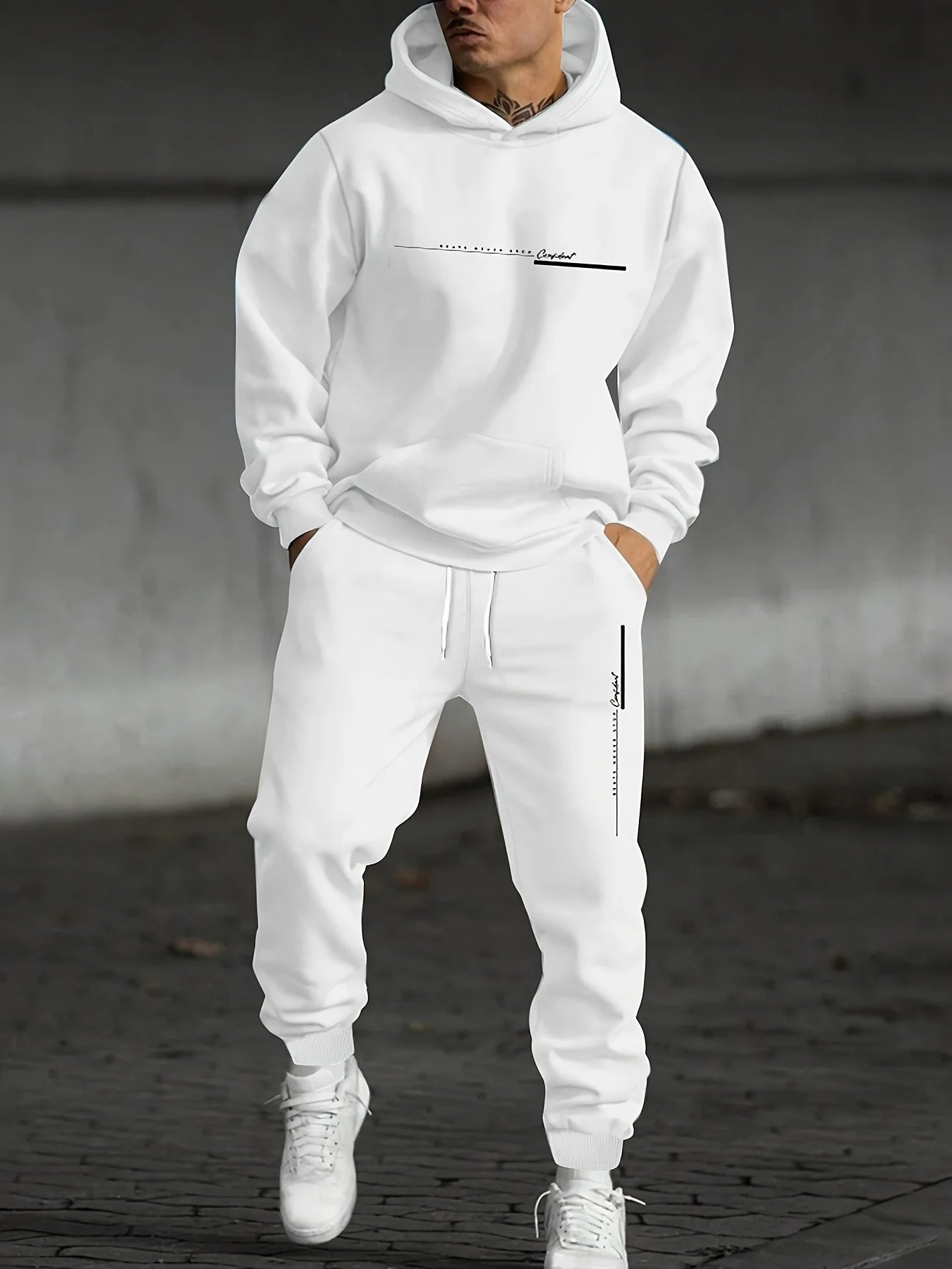 Men's Fall Printed Hoodie and Jogger Set Ohberri