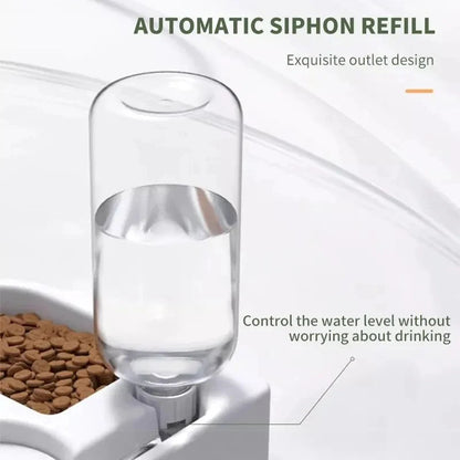 Automatic Drinking Love Pet Bowl Moisture-proof Cat Bowl Dog Basin Dual-use Multi-functional Drinking And Feeding Ohberri