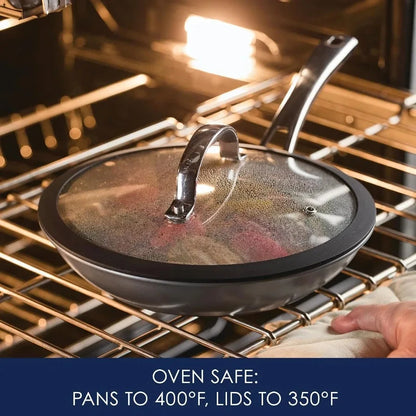 Cook + Create Hard Anodized Nonstick Cookware Pots and Pan Set 10 Piece Black Ohberri