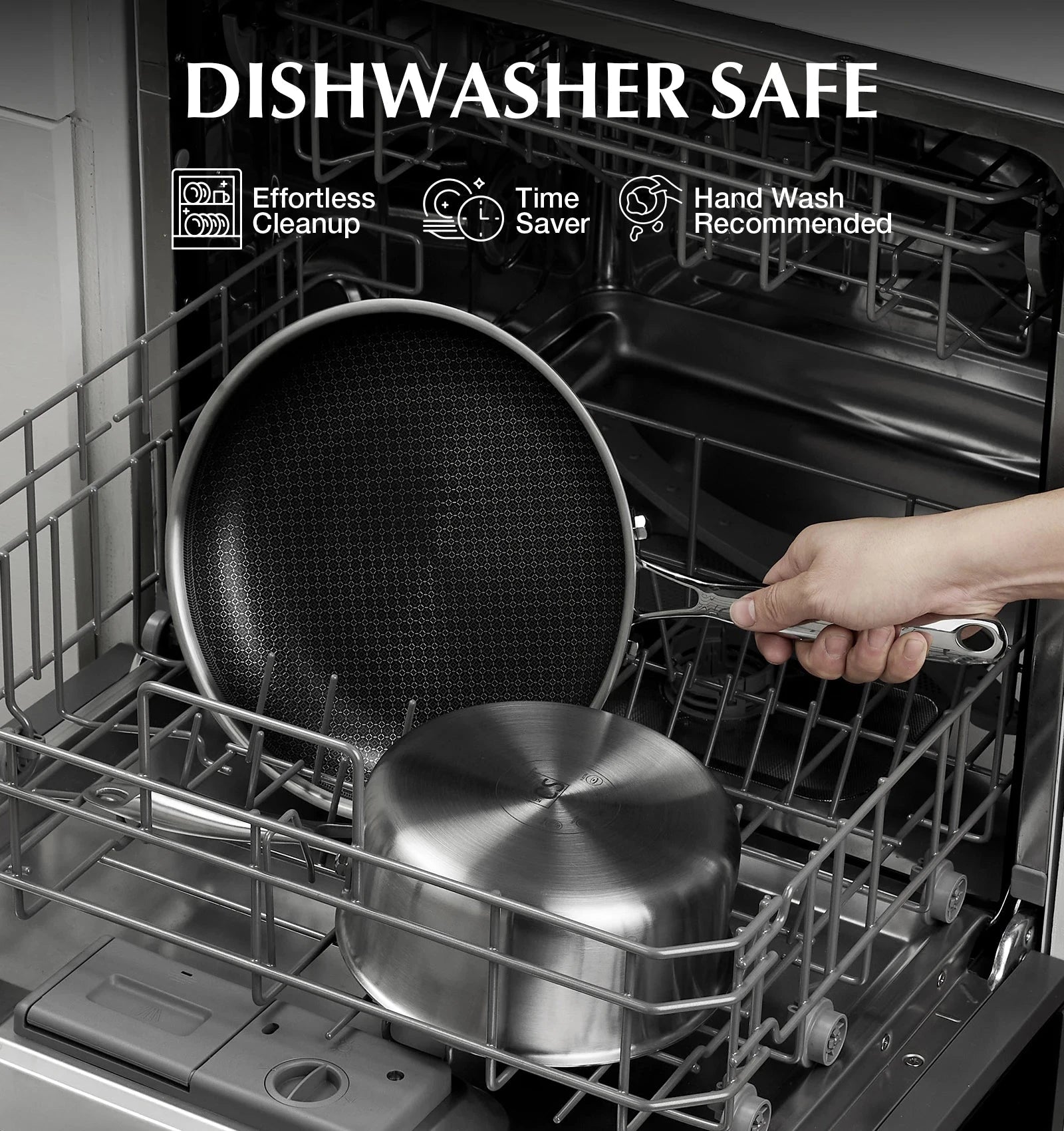 Hybrid Nonstick Stainless Steel Saucepan Set, 1QT & 2QT Set Ohberri