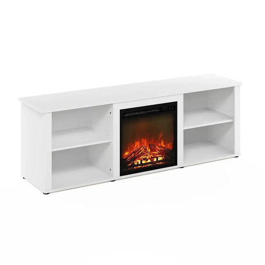 Classic 70 H Tv Stand With Fireplace, Solid White Ohberri