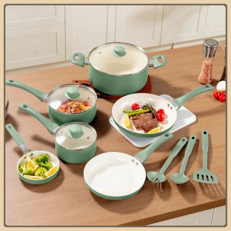 Ceramic aluminum 12-piece non-stick cookware set Ohberri