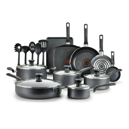 20 Piece Non-Stick Pots and Pans Cookware Set, Grey Ohberri