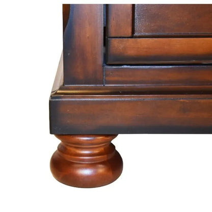 Queen 4 Piece Bedroom Set Made With Wood in Dark Walnut，For Bedoom - Ohberri