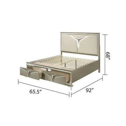 Modern King 5PC Bedroom Set with Wood Construction & LED Headboard Lighting - Ohberri