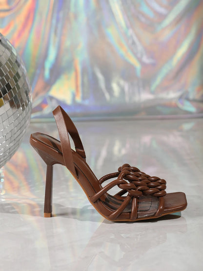 Women's Sandals Square Open Toe Kitten Heels Ohberri