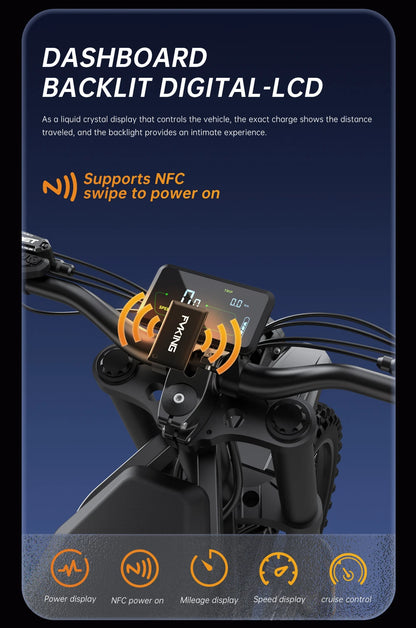 Dual Battery, Peak 2900W 52V, Dual 20Ah, 25inchTires,off-road Mountain E-Bike - Ohberri