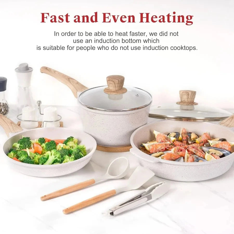 20Pcs Cookware Sets Nonstick Pots and Pans Set Granite Ohberri