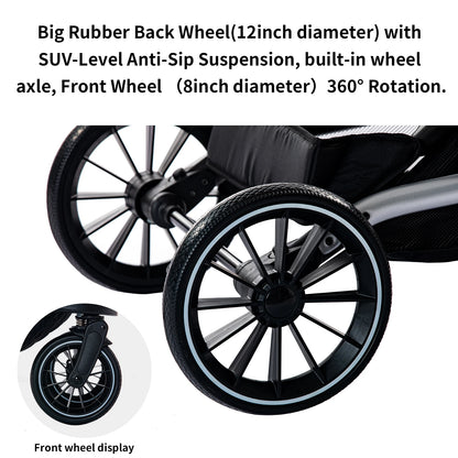 Baby Stroller Reversible Seat with Bassinet Mode - Ohberri