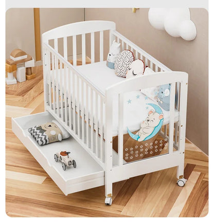 5 in 1 Adjustable Height Convertible Wood Baby Crib - Ohberri