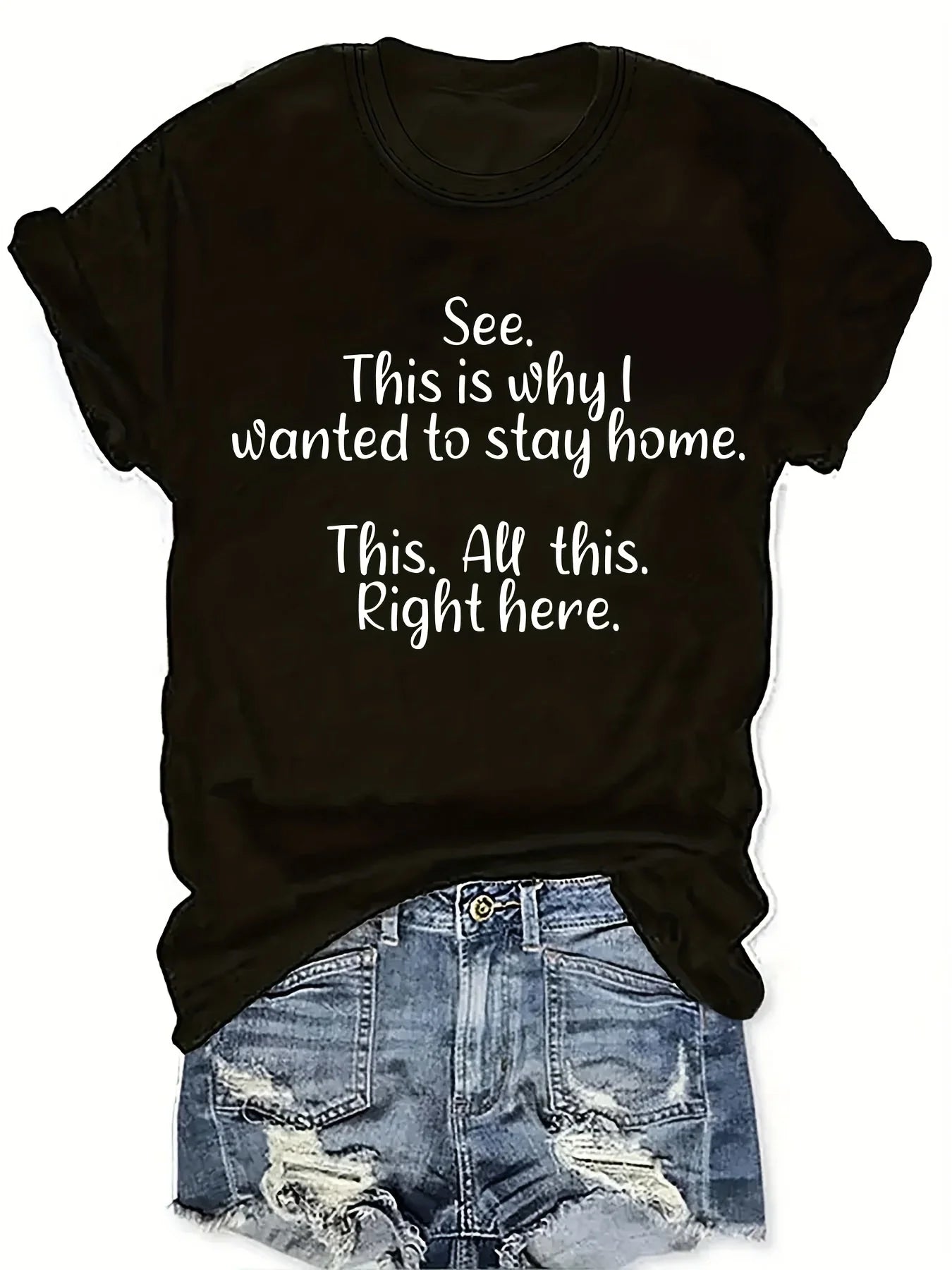 Letter Print T-shirt, Short Sleeve Crew Neck Casual Shirt