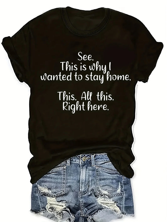 Letter Print T-shirt, Short Sleeve Crew Neck Casual Shirt