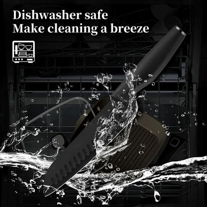 15-piece kitchen stainless steel knife set with knife holder Ohberri