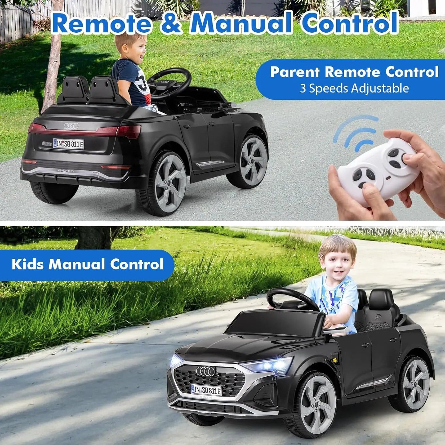 Licensed Ride on Car with Remote Control, Adjustable Music, LED Lights Ohberri