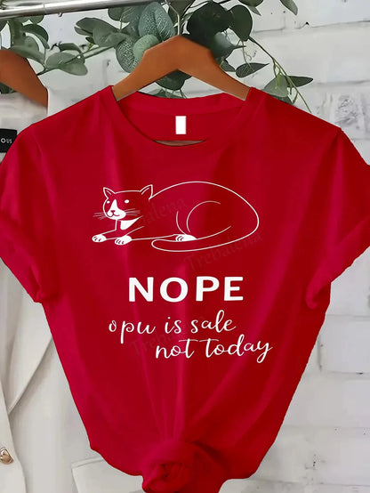 Cute Cat T-Shirt "Nope, Not Today" Ohberri
