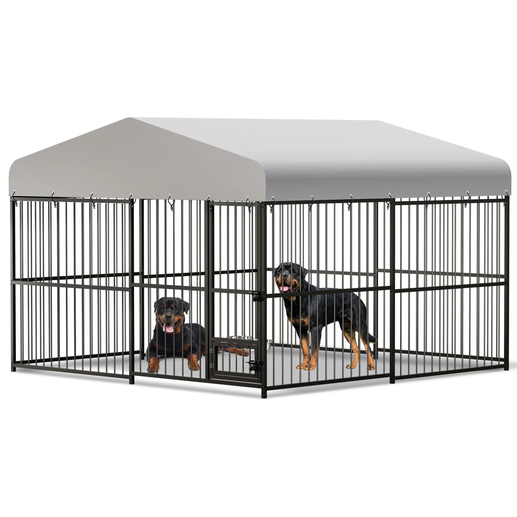 Large Dog Kennel Outside Heavy-Duty Outdoor with Roof, Double Lock, Enclosures with UV-Resistant Ohberri