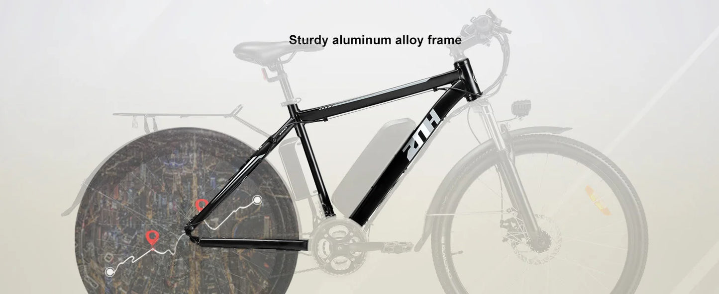 1000W Motor Peak 48V Electric Bike 26 inch Electric Mountain Bike 50Miles Range 20MPH - Ohberri