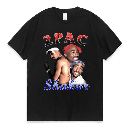2pac Cotton T-Shirt Printed Short Sleeve Ohberri