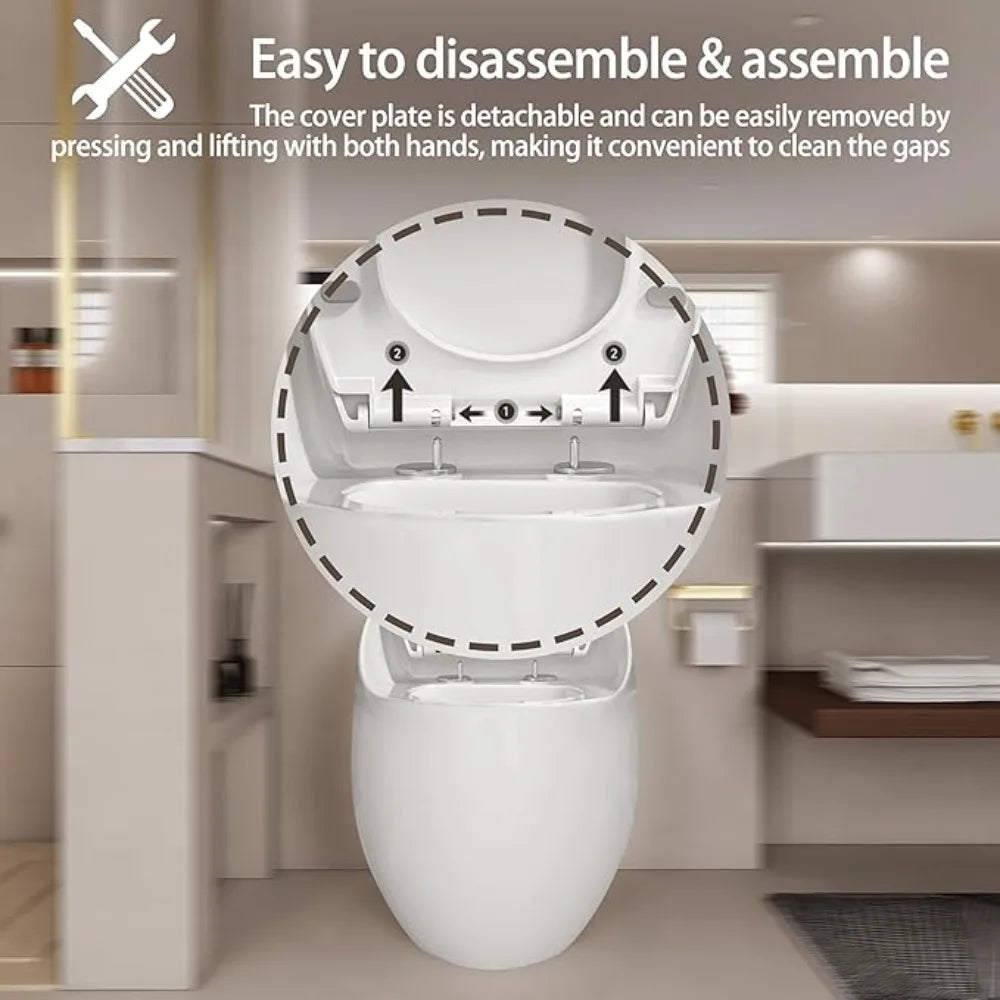 Modern Egg-Shaped Smart Toilet | 1.28 GPF Single Flush Glossy White Ohberri