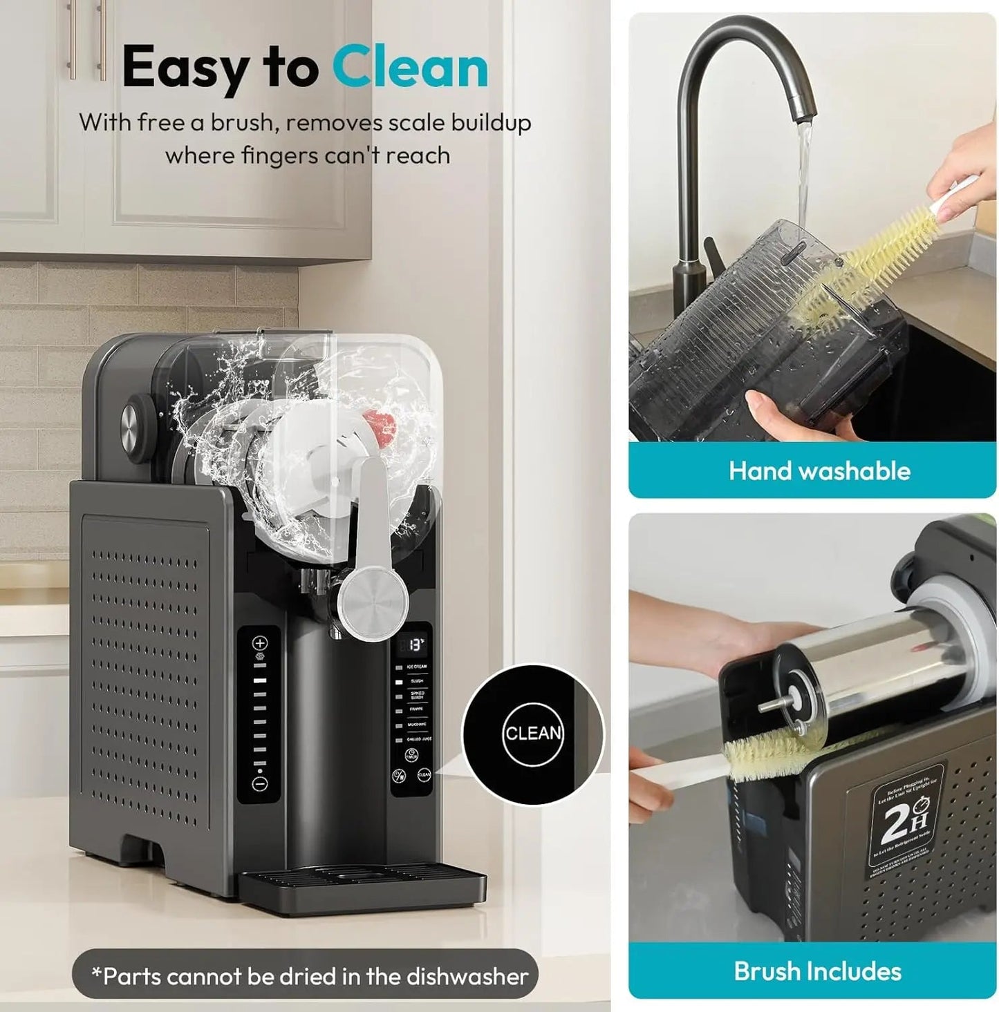 Slushy Machine for Home 70oz Slushie Machine No Ice Needed with 6 Preset Programs- Self-Cleaning Ohberri