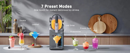 Slushie Machine with Self-Cleaning Function No Ice Needed 7 Preset Programs Ohberri