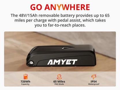 Peak 1500W 48V 15AH 26" Fat Tire Mountain Bike 31mph  Electric Dirt Bike - Ohberri