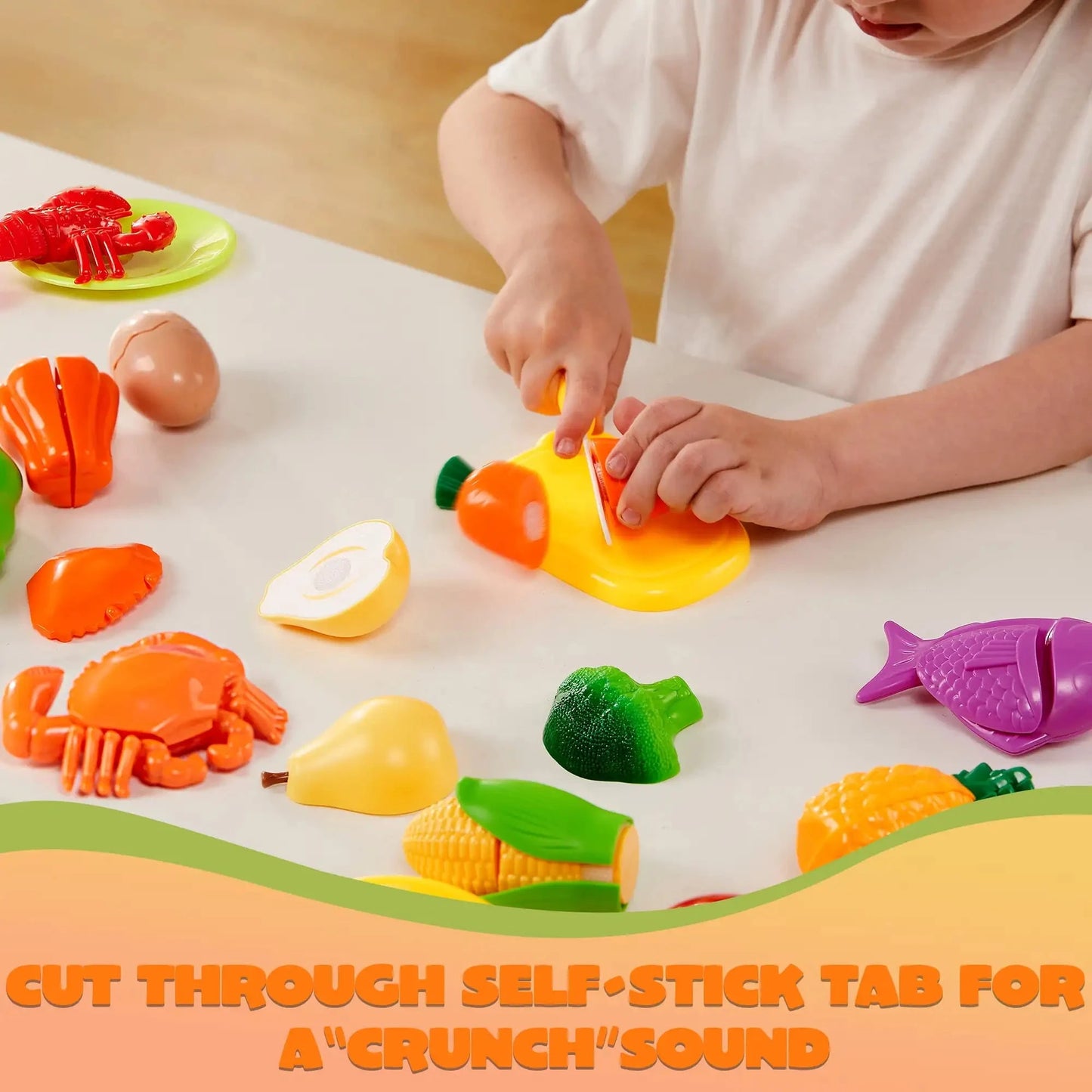 60 pcs Play Food Set for Kids Kitchen Ohberri