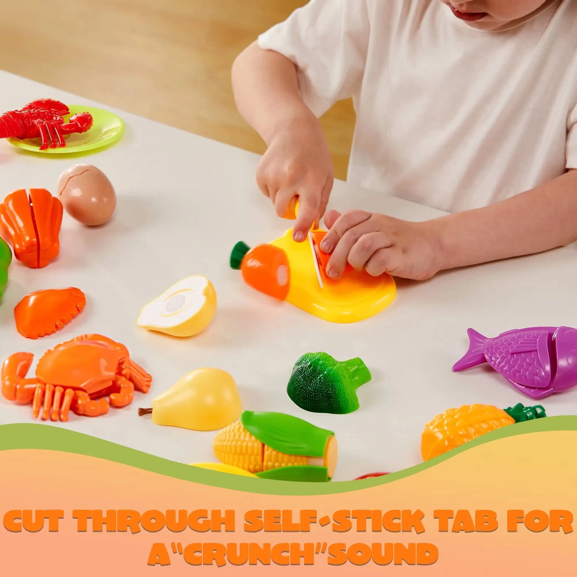 60 pcs Play Food Set for Kids Kitchen Ohberri