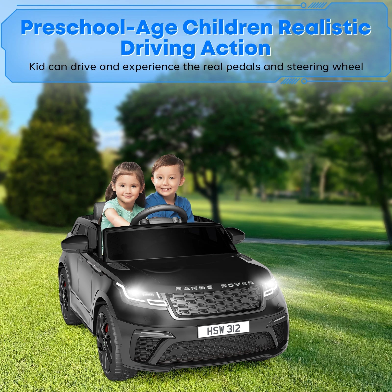 12V Ride On Car with Remote Control, Music, LED Lights Ohberri