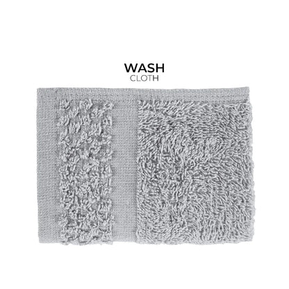 10 Piece Cotton Towel Set Soft Absorbent Bath Towels Durable Washcloths Hand Towels Popcorn Textured Border - Ohberri