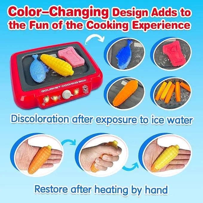 Color Changing Kids Food Fryer Pretend Play Set - Ohberri