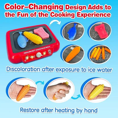 Color Changing Kids Food Fryer Pretend Play Set - Ohberri
