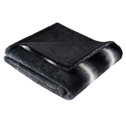 Reversible Plush Fleece Throw Blanket Soft Velvet Ombre Dual Layer Heavyweight Ohberri