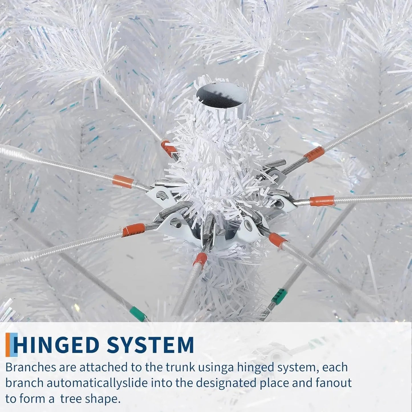 4.5/6/7.5/9Ft Prelit Christmas Tree Rose Gold Tinsel Christmas Tree With Warm White Led Lights Sparkle Ohberri