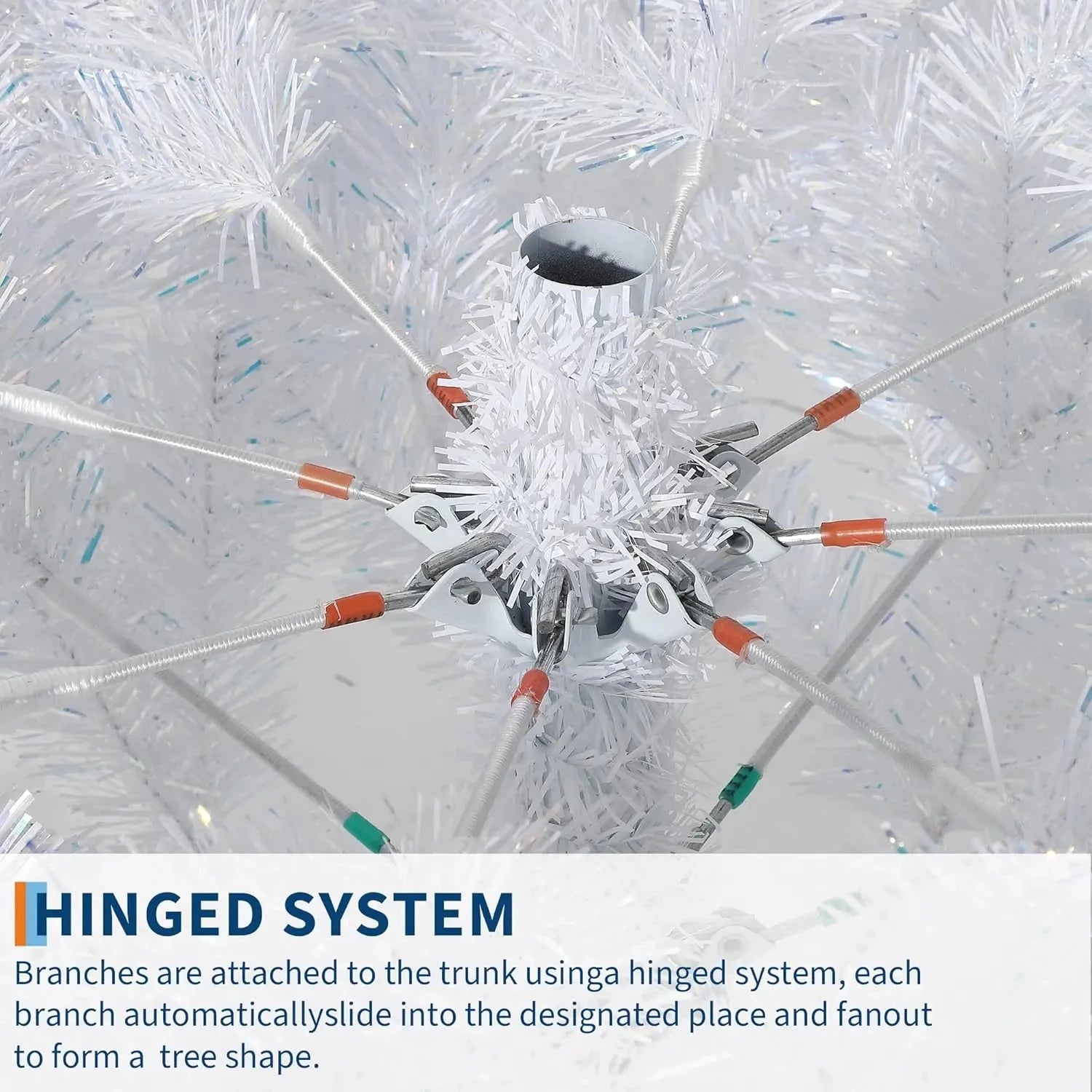 4.5/6/7.5/9Ft Prelit Christmas Tree Rose Gold Tinsel Christmas Tree With Warm White Led Lights Sparkle Ohberri