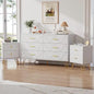 3 Pcs Bedroom Sets, Large 6 Drawer Dresser and Two Drawers Nightstand Set of 2 - Ohberri
