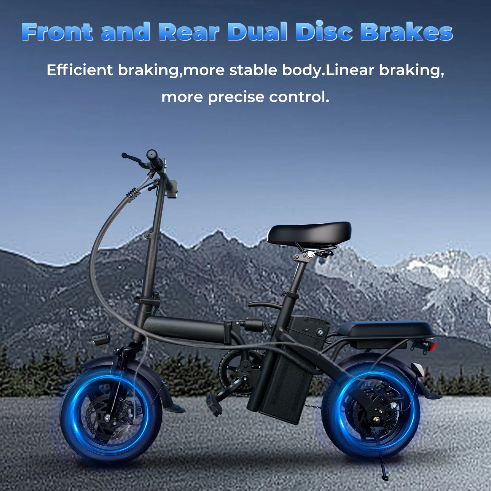 20 MPH, 48V 10.4Ah 14 Inch Folding Electric Bike - Ohberri