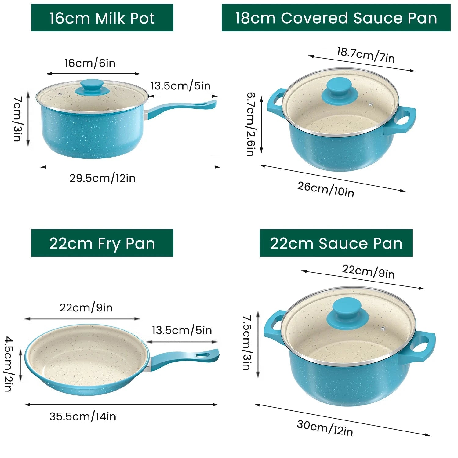 13-Piece Luxury Non-Stick Cookware Set Ohberri